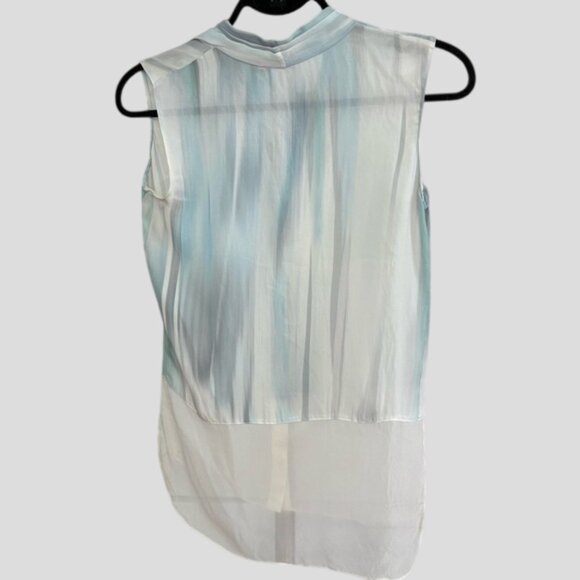 Elie Tahari Silk Sleeveless Sheer Button Front Tunic - Picture 4 of 9